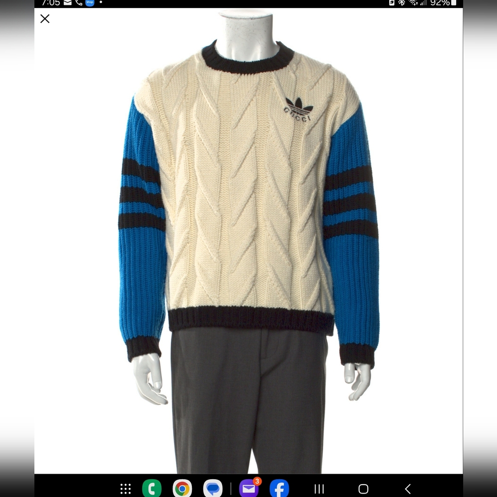 Authentic Gucci x Addidas Wool Knitted Sweater